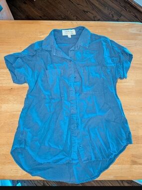 cloth & stone Blue Short Sleeve Button Shirt